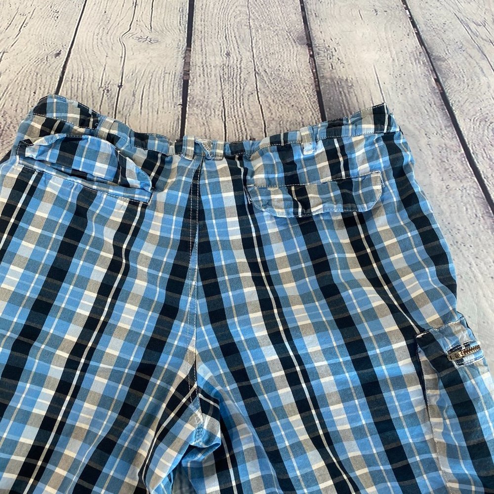 Nike The Athletic Dept Blue Plaid Cargo Shorts - Picture 4 of 7
